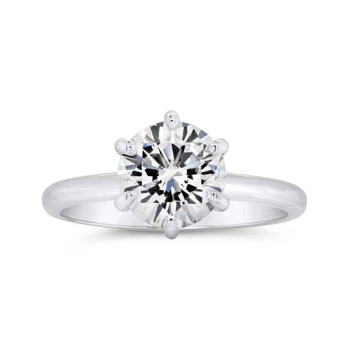 Six Prong Round Cut Diamond Engagement Ring