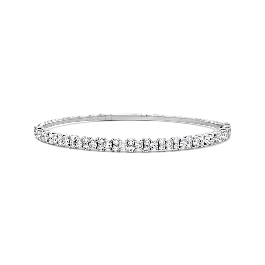 White Gold Diamond Bangle - BDD5322 - The Diamond Guys
