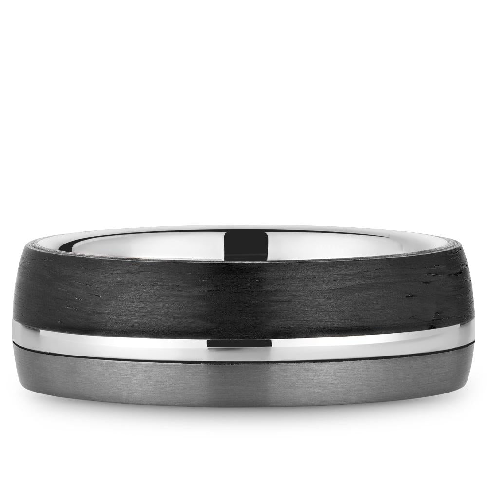 Gold, Forged Carbon & Tantalum  Men's 7.5mm Wide Bleu Royale Wedding Band - RYL-203RBT75 - The Diamond Guys