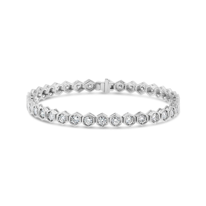 Hexagonal Set Diamond Bracelet