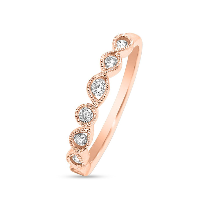 White Gold Diamond Bezel Set Band with Milgrain Finish - GSR1395-B - The Diamond Guys