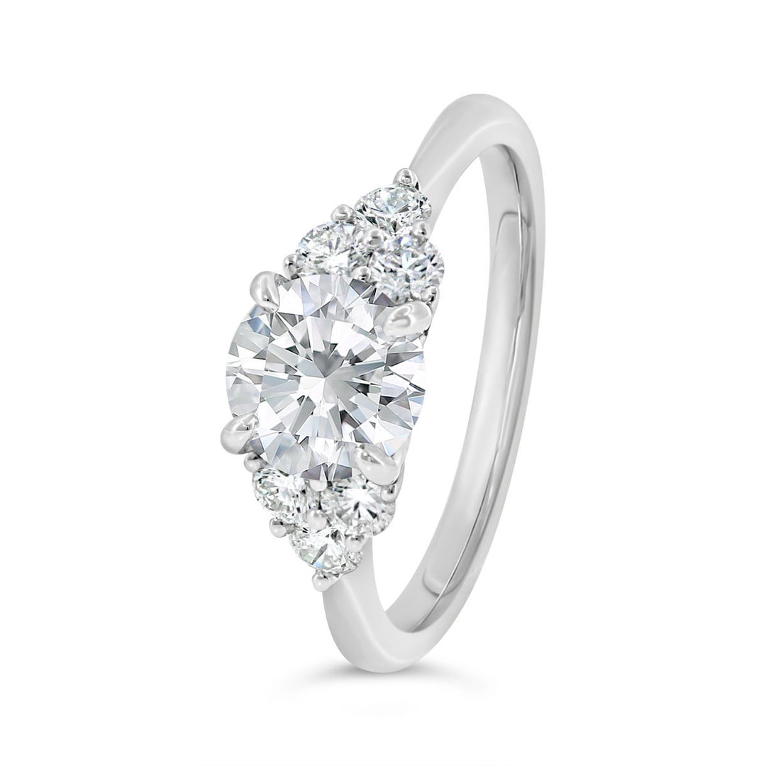 Cluster Side Diamonds Engagement Ring - GR07901 - The Diamond Guys