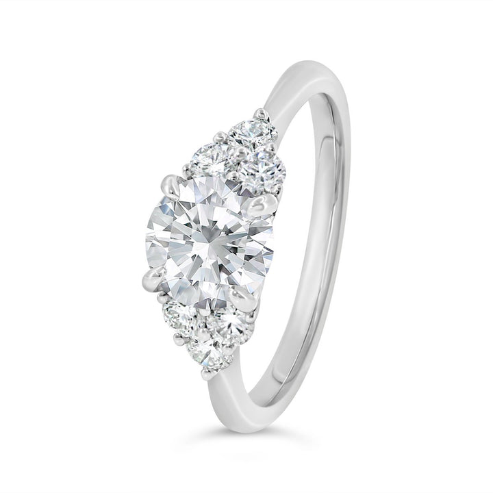 Cluster Side Diamonds Engagement Ring - GR07901 - The Diamond Guys