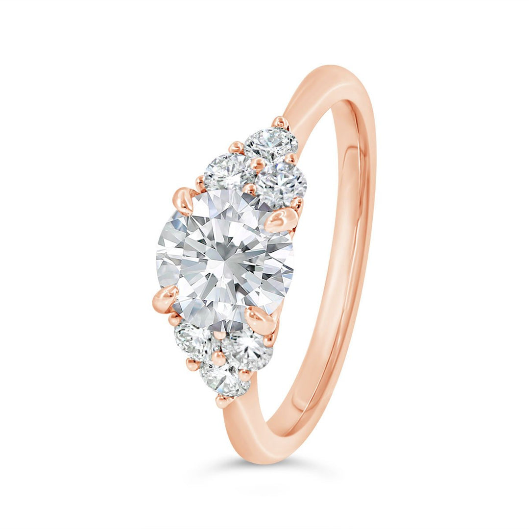 Cluster Side Diamonds Engagement Ring - GR07901 - The Diamond Guys
