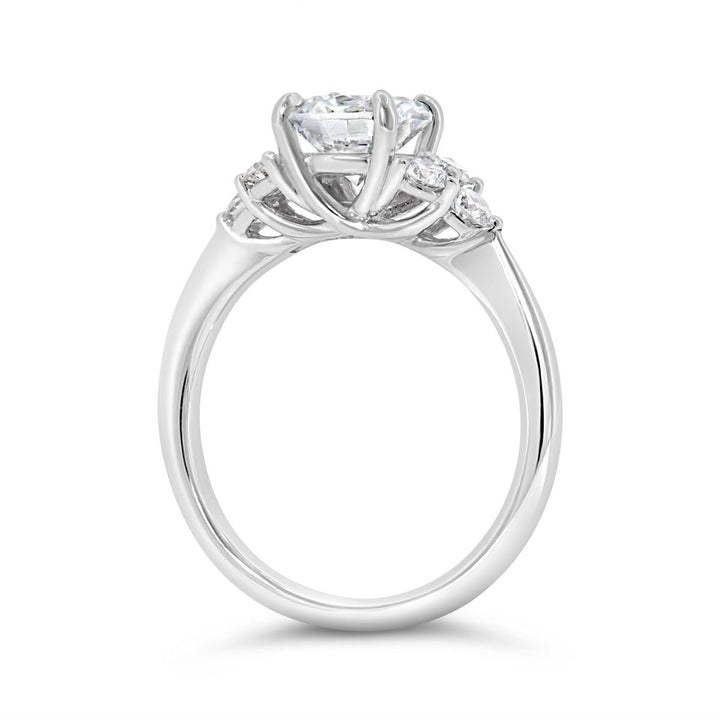 Cluster Side Diamonds Engagement Ring - GR07901 - The Diamond Guys