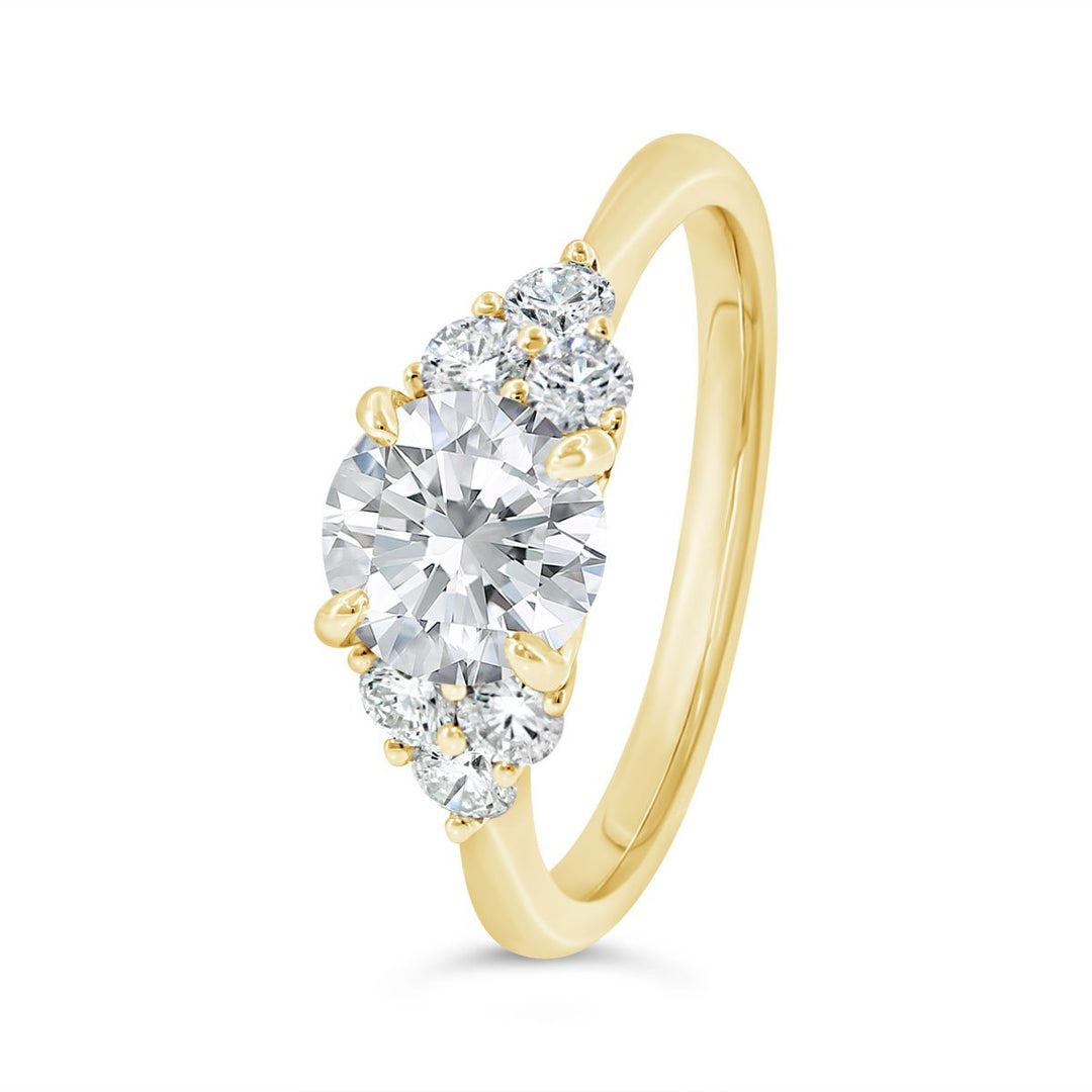 Cluster Side Diamonds Engagement Ring - GR07901 - The Diamond Guys