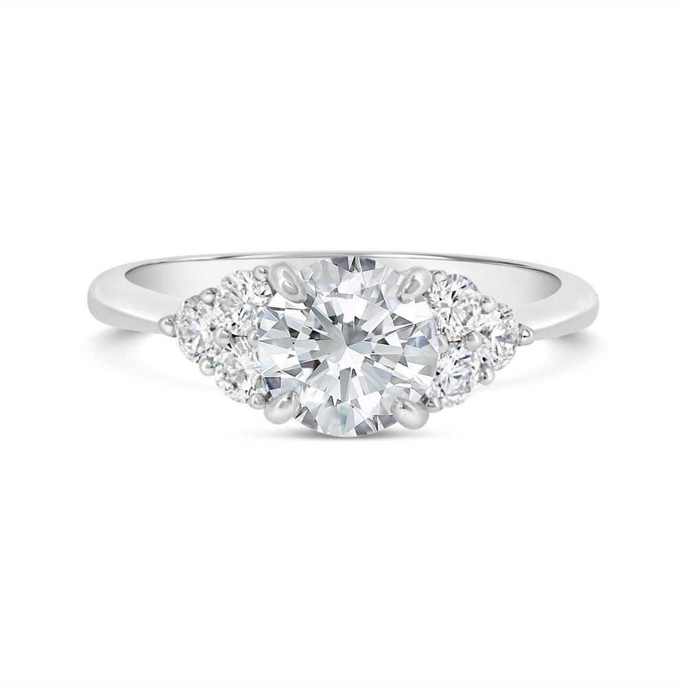 Cluster Side Diamonds Engagement Ring - GR07901 - The Diamond Guys
