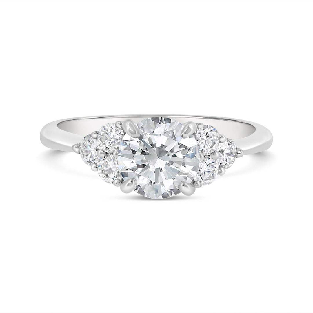 Cluster Side Diamonds Engagement Ring - GR07901 - The Diamond Guys