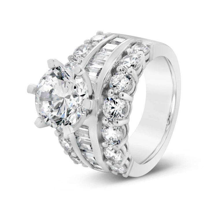 Wide Band Six prongs Diamond Engagement Ring - YJC3516R