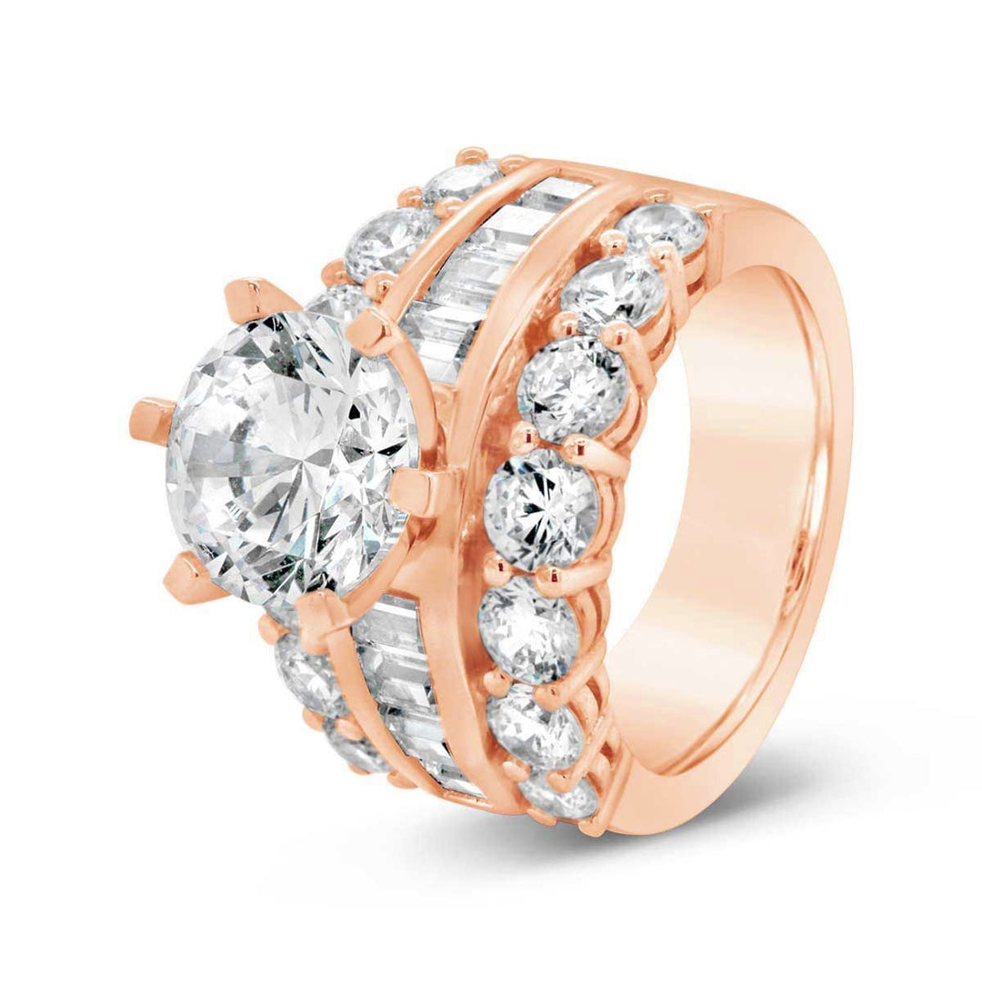 Wide Band Six prongs Diamond Engagement Ring - YJC3516R