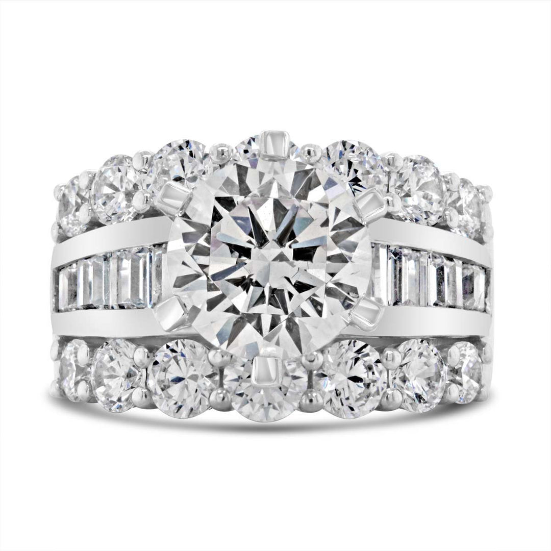 Wide Band Six prongs Diamond Engagement Ring - YJC3516R