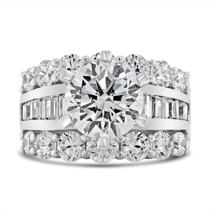 Wide Band Six prongs Diamond Engagement Ring - YJC3516R