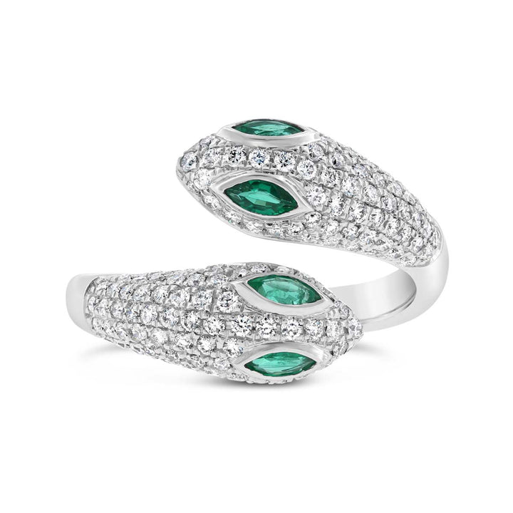 Snake Diamond & Emerald Ring - RN5849WE1 - The Diamond Guys
