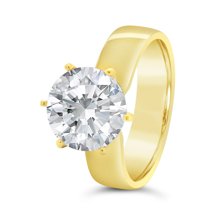 5mm Wide Six Prongs Solitaire Diamond Engagement Ring - SH810