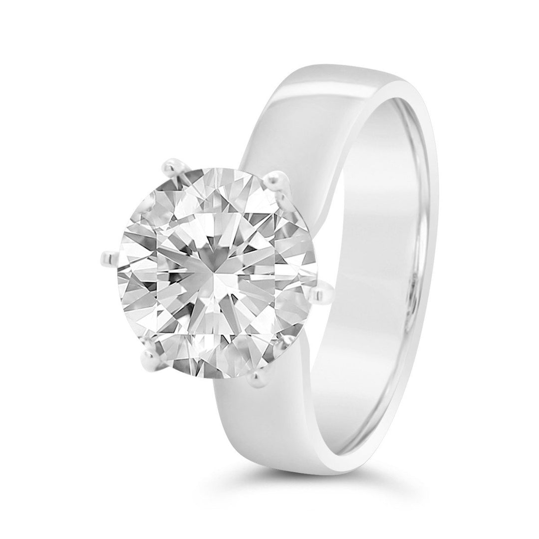 5mm Wide Six Prongs Solitaire Diamond Engagement Ring - SH810