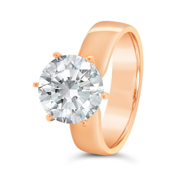 5mm Wide Six Prongs Solitaire Diamond Engagement Ring - SH810