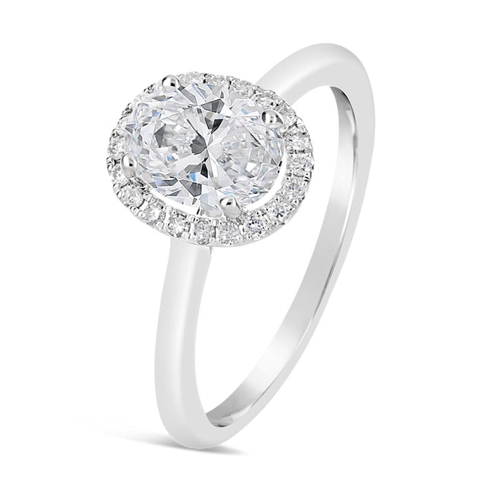Solitaire Diamond Engagement Ring with Halo - The Diamond Guys