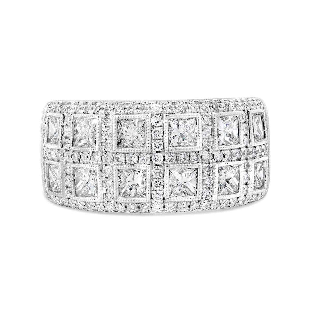 Princess Cut & Round Wide Diamond Band - YJS6979R-B