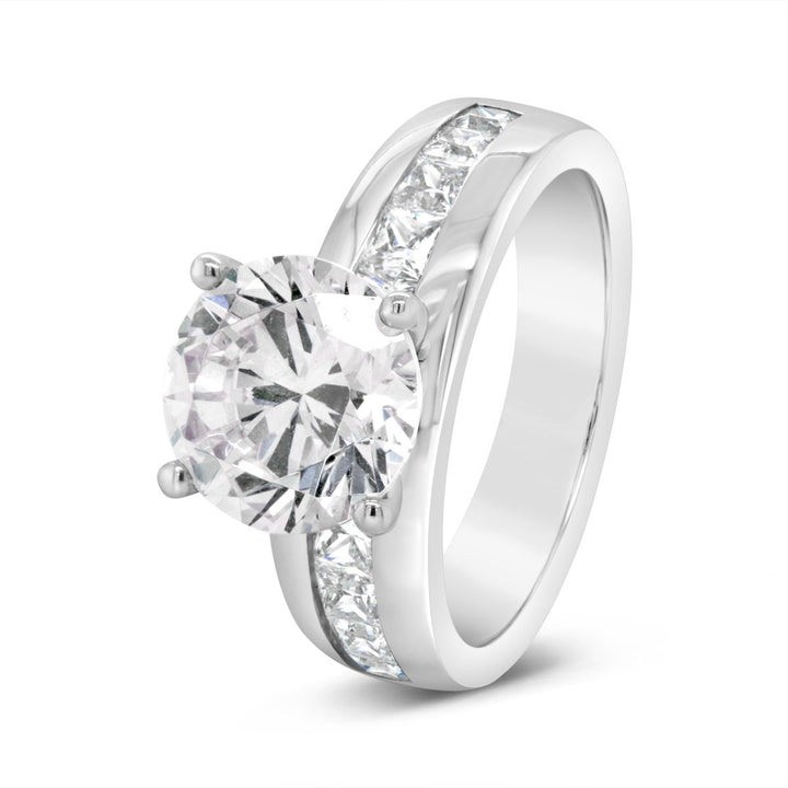Channel Set Engagement Ring with Princess Diamonds - YJC3778R