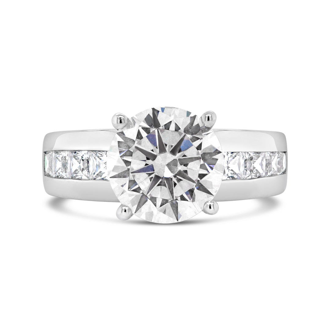 Channel Set Engagement Ring with Princess Diamonds - YJC3778R