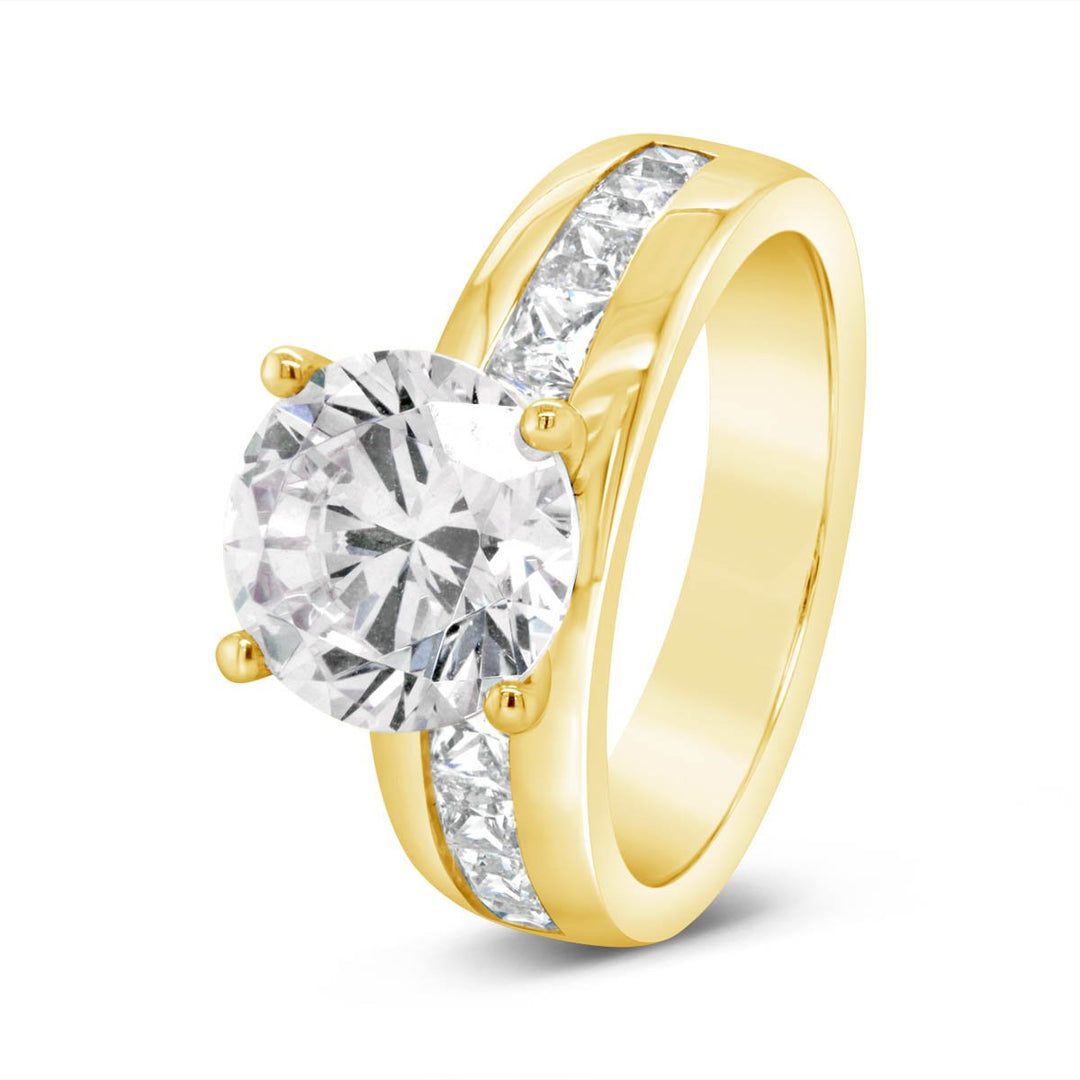 Channel Set Engagement Ring with Princess Diamonds - YJC3778R