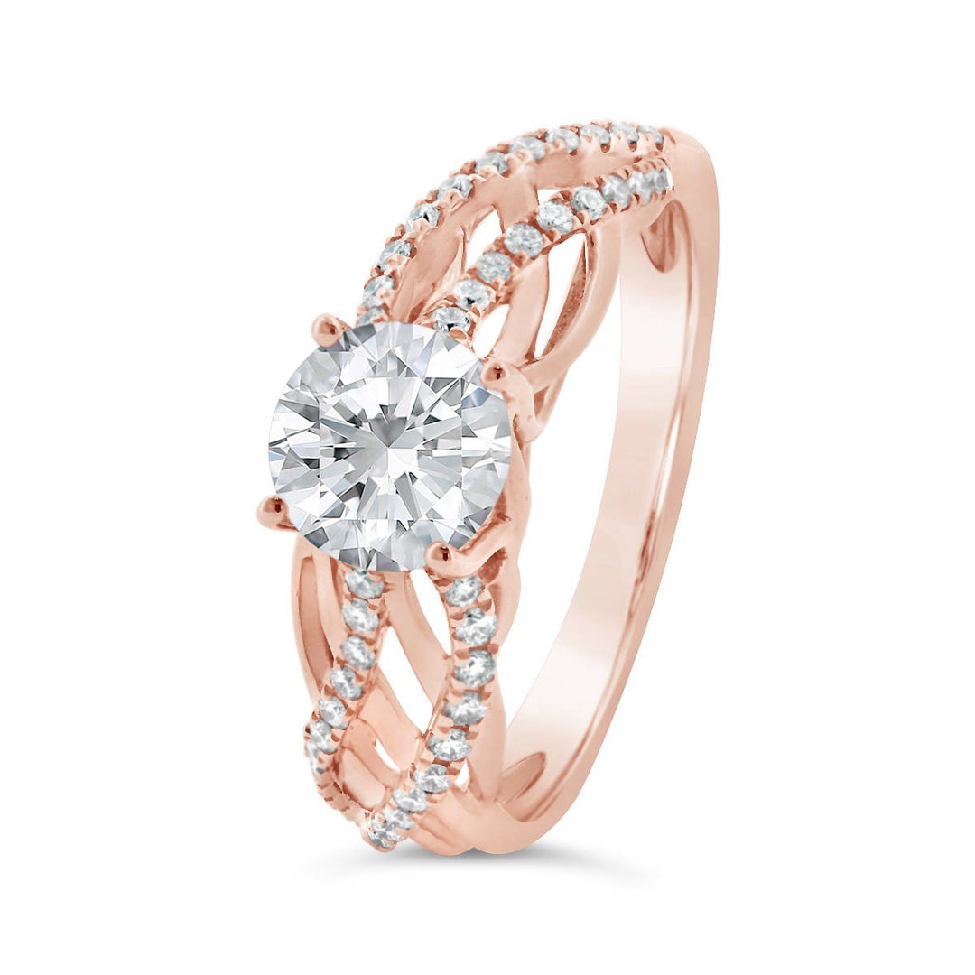 Cross Over Diamond Engagement Ring - PD504893