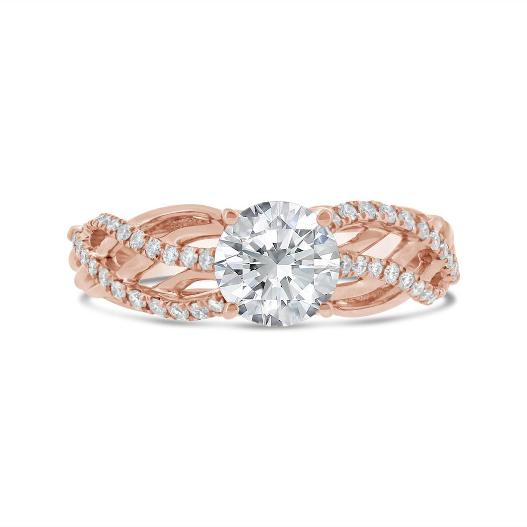 Cross Over Diamond Engagement Ring - PD504893