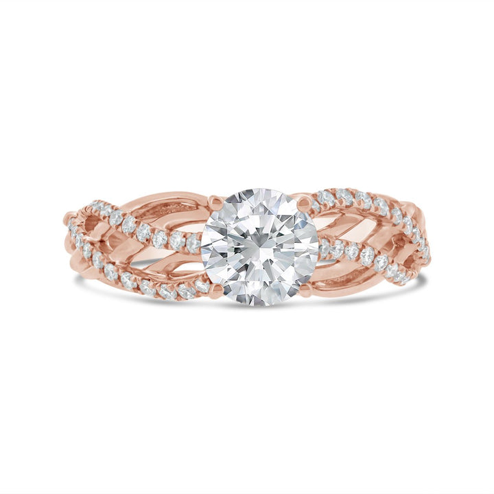 Cross Over Diamond Engagement Ring - PD504893