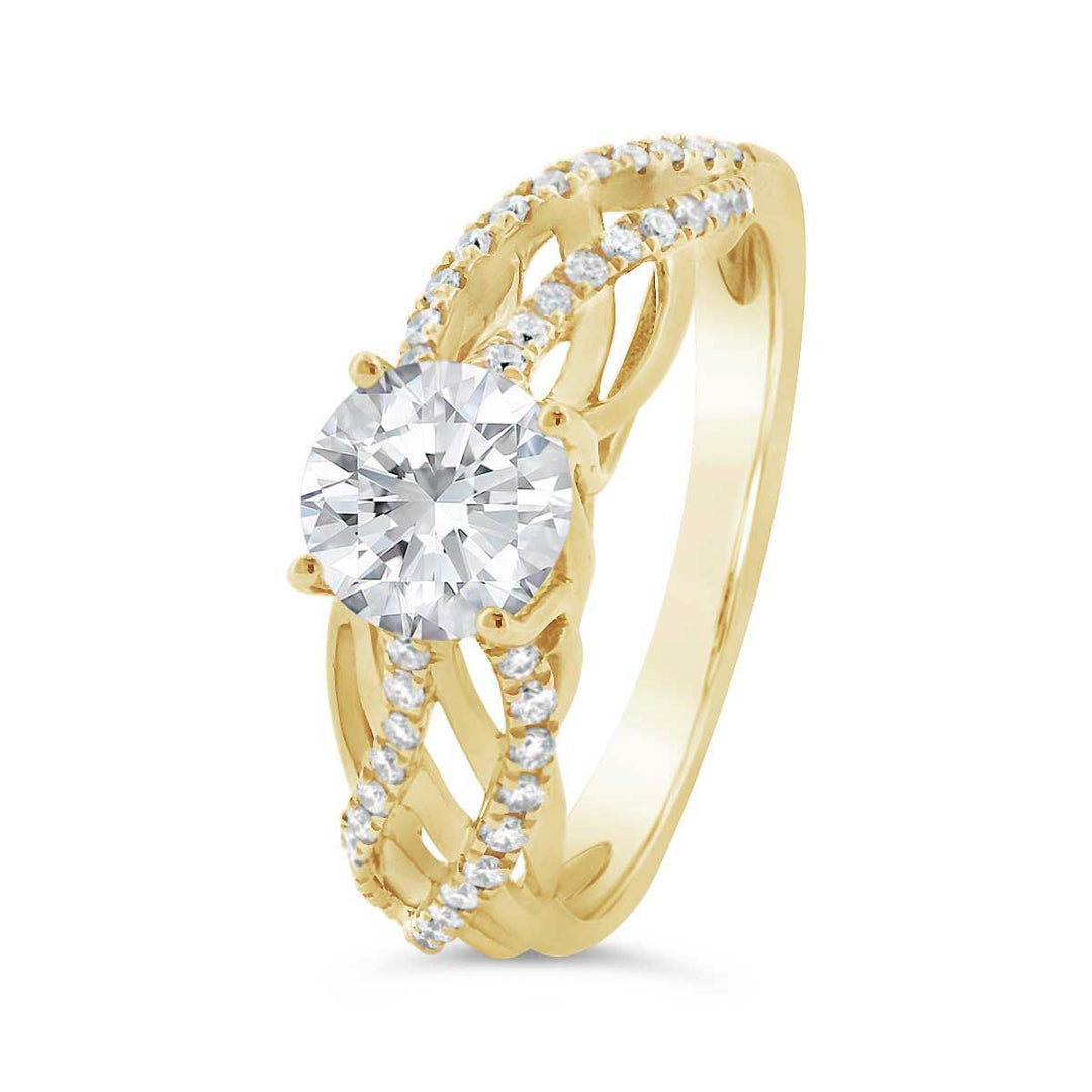 Cross Over Diamond Engagement Ring - PD504893