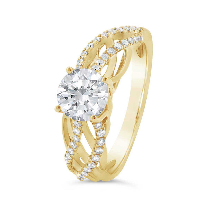 Cross Over Diamond Engagement Ring - PD504893