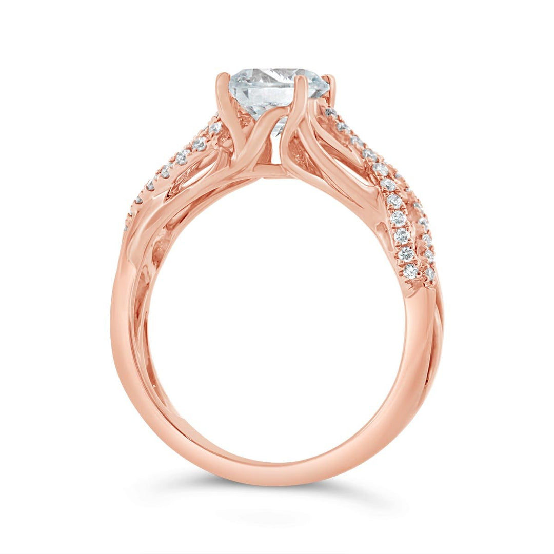 Cross Over Diamond Engagement Ring - PD504893