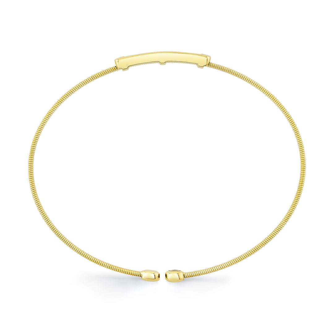 Shy Creation Channel Set Diamond Open Flexy Bracelet