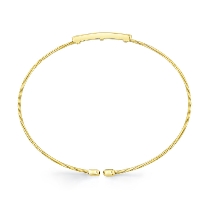 Shy Creation Channel Set Diamond Open Flexy Bracelet
