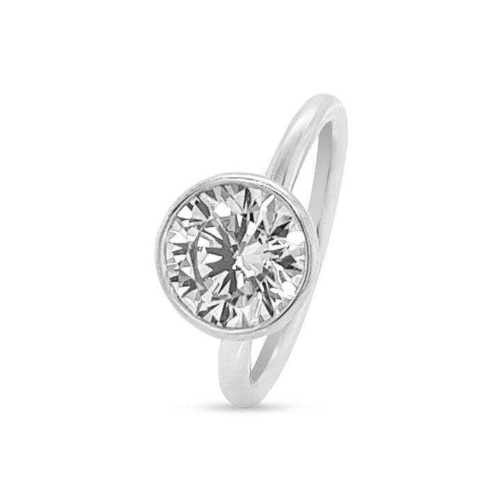 Bezel Set Solitaire Diamond Engagement Ring