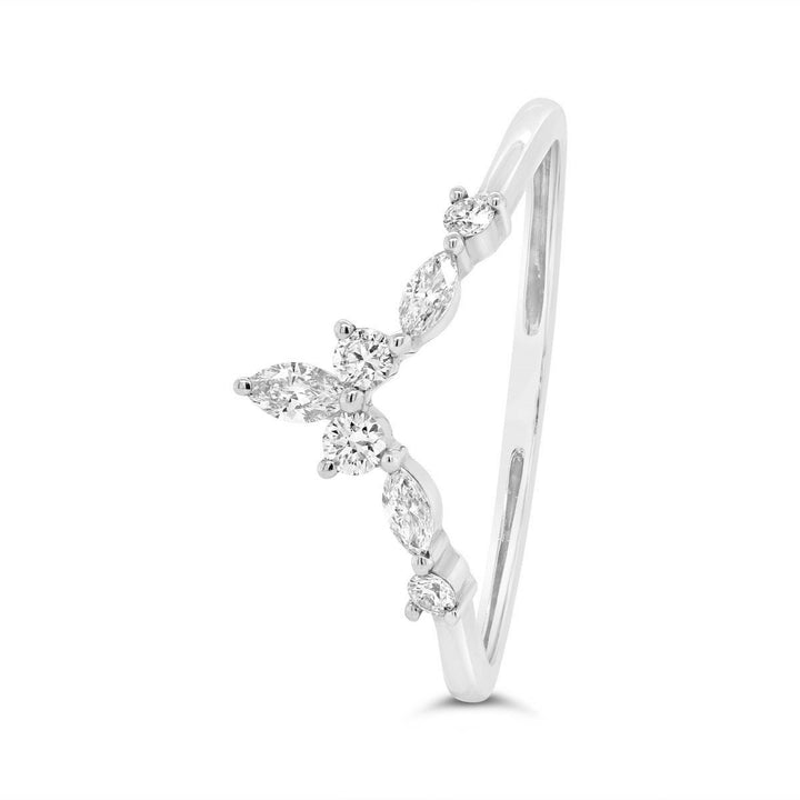 Round and Marquise Cut Chevron Diamond Band - 43421R