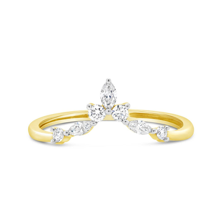 Round and Marquise Cut Chevron Diamond Band - 43421R