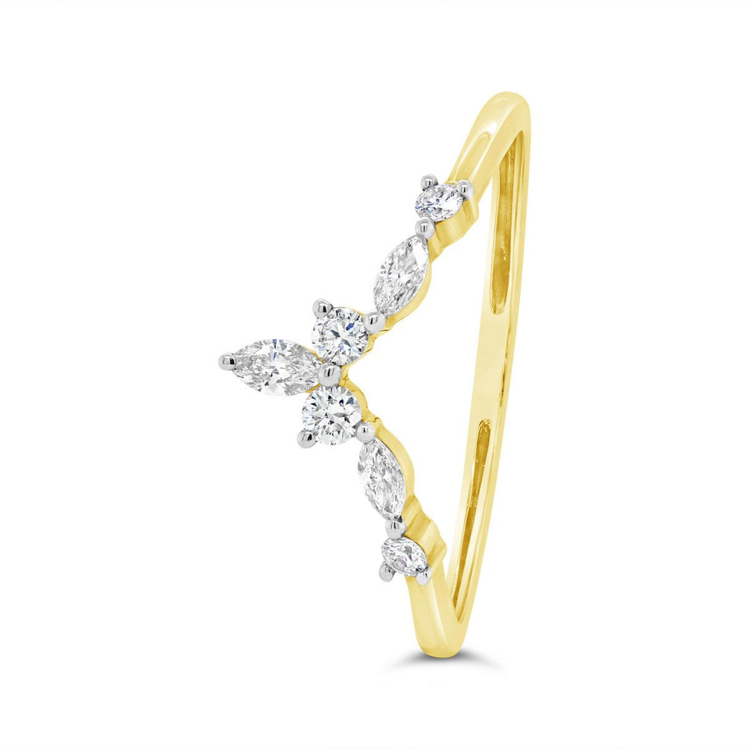 Round and Marquise Cut Chevron Diamond Band - 43421R