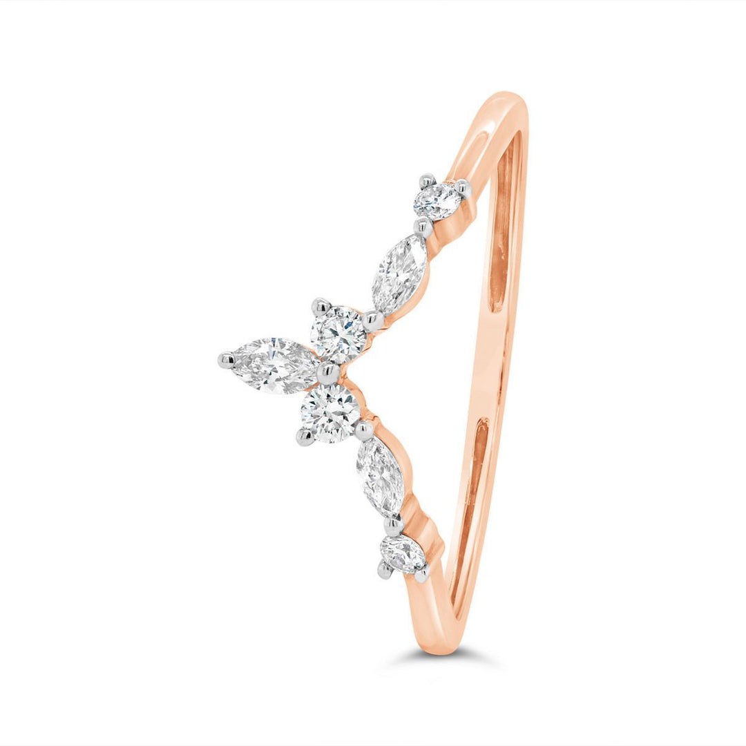 Round and Marquise Cut Chevron Diamond Band - 43421R