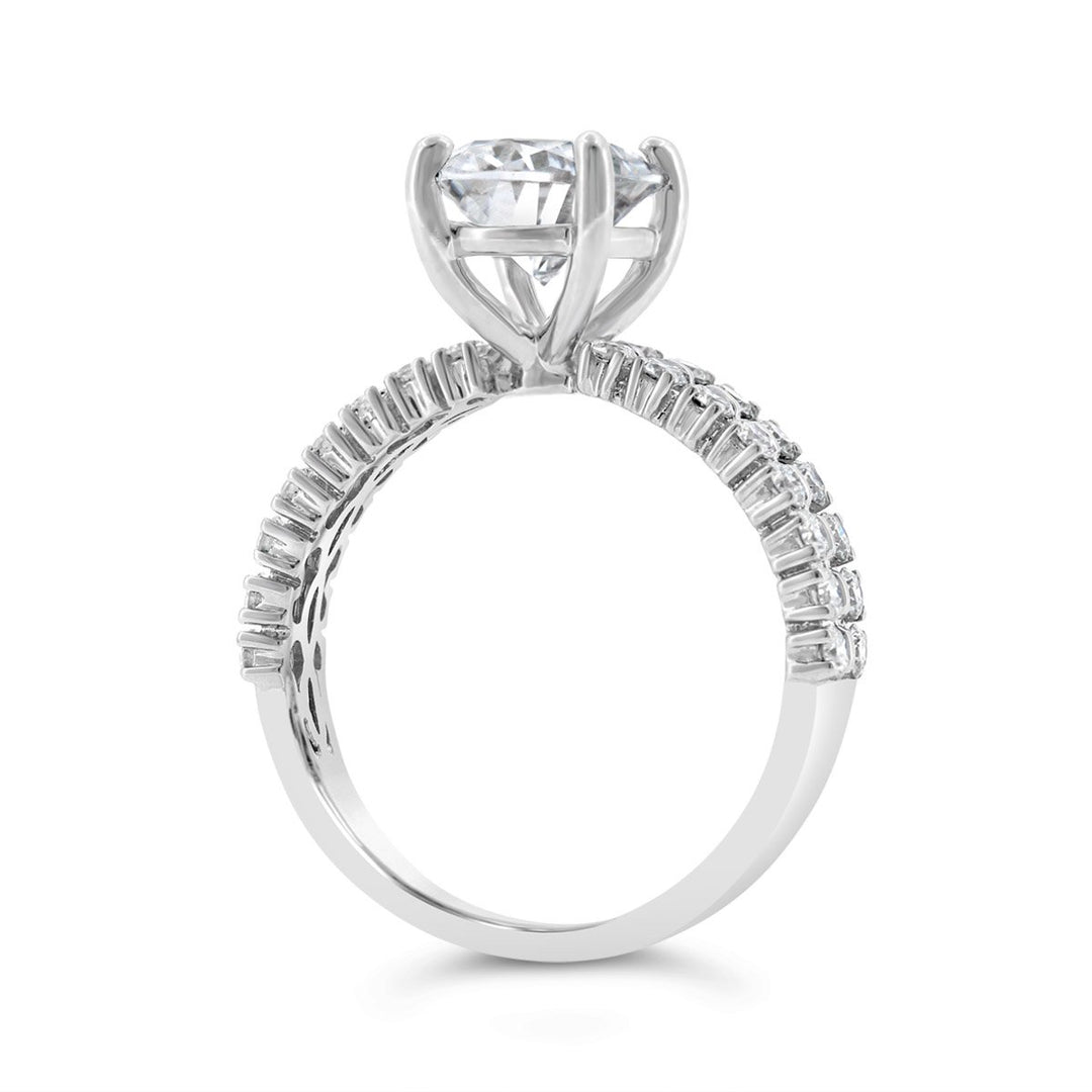 Double Row Diamond Engagement Ring - GR0543-OV