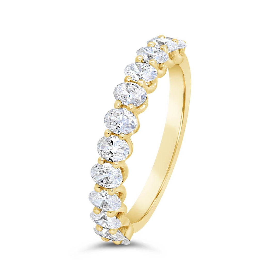 Half Way Set Oval Diamond Band - MR024748