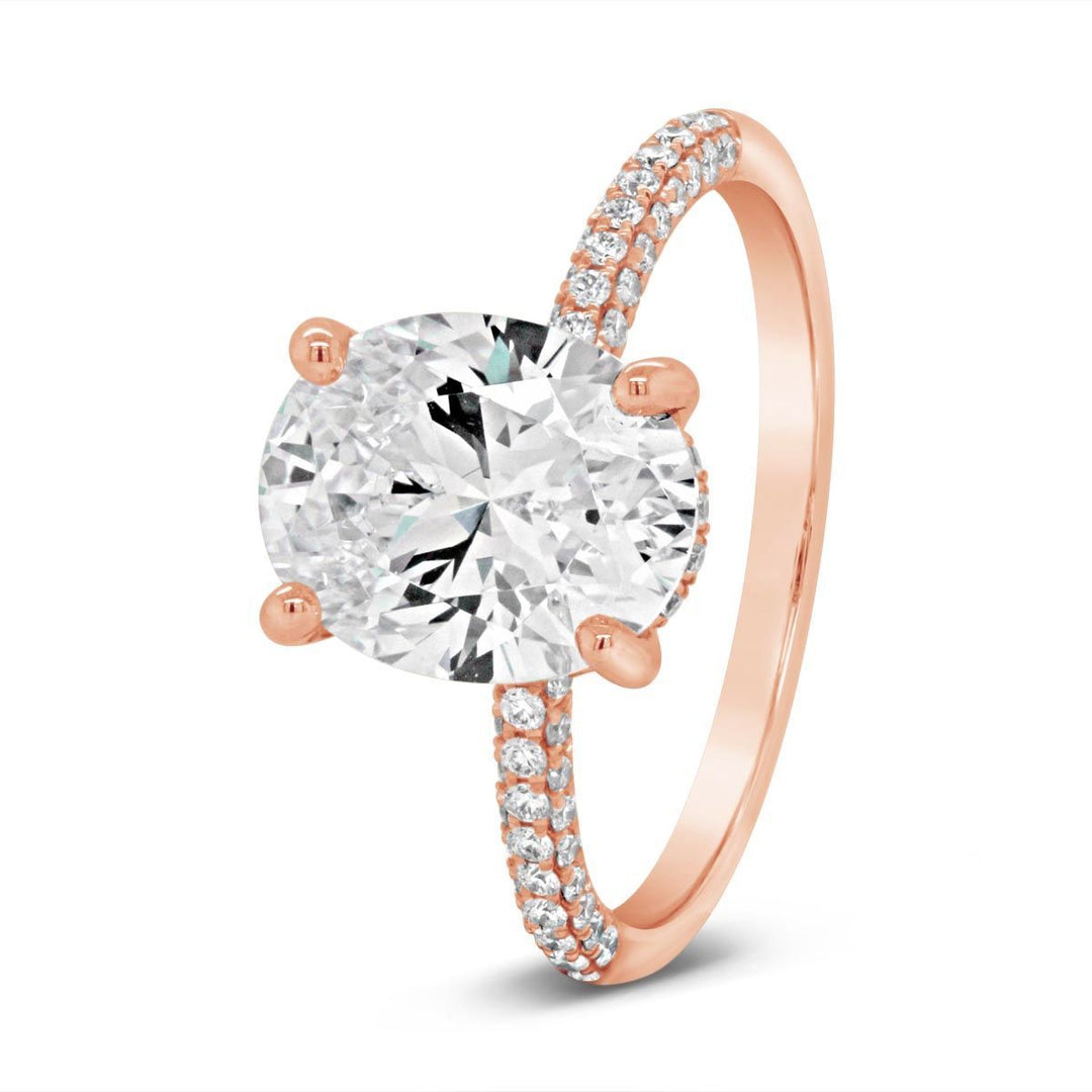 Hidden Halo Pave Diamond Engagement Ring - YJC3340R