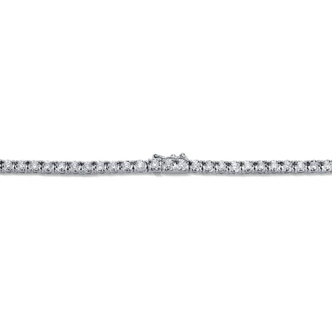 14K White Gold Shy Creation Diamond Tennis Necklace, 3.96 ct G/H SI - The Diamond Guys