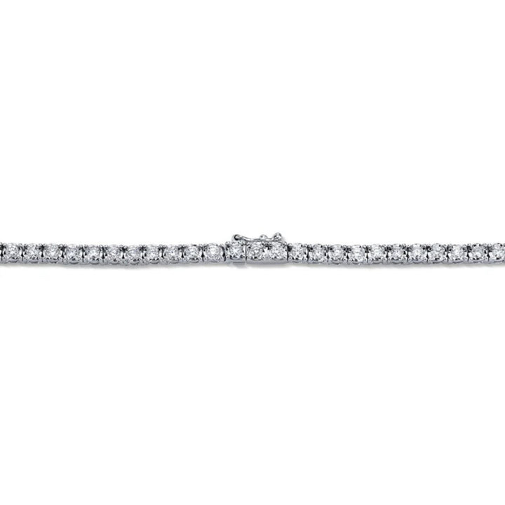 14K White Gold Shy Creation Diamond Tennis Necklace, 3.96 ct G/H SI - The Diamond Guys