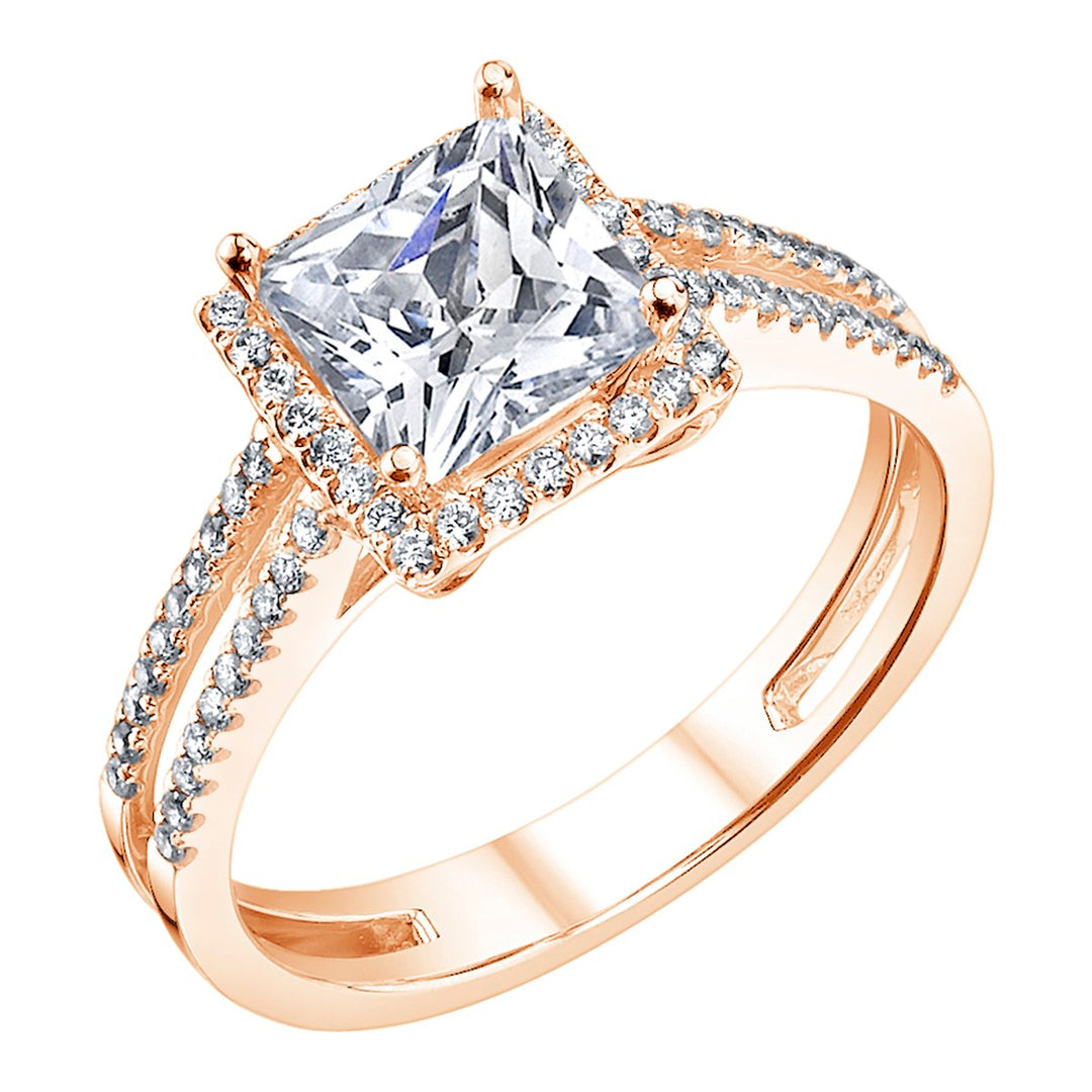 Split Shank Halo Diamond Engagement Ring - The Diamond Guys
