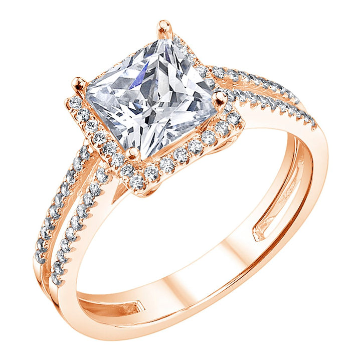 Split Shank Halo Diamond Engagement Ring - The Diamond Guys