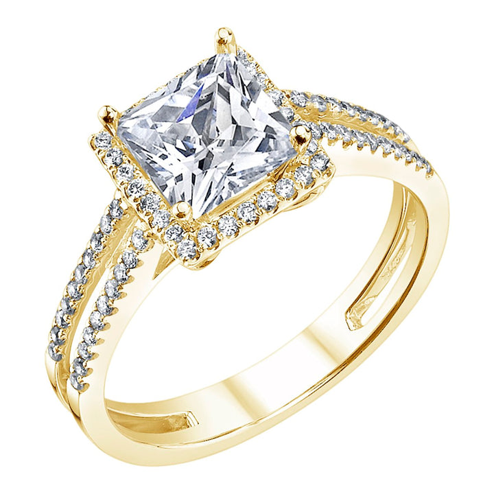 Split Shank Halo Diamond Engagement Ring - The Diamond Guys