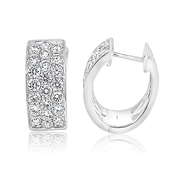 White Gold Diamond Earrings - CLBE12 - The Diamond Guys