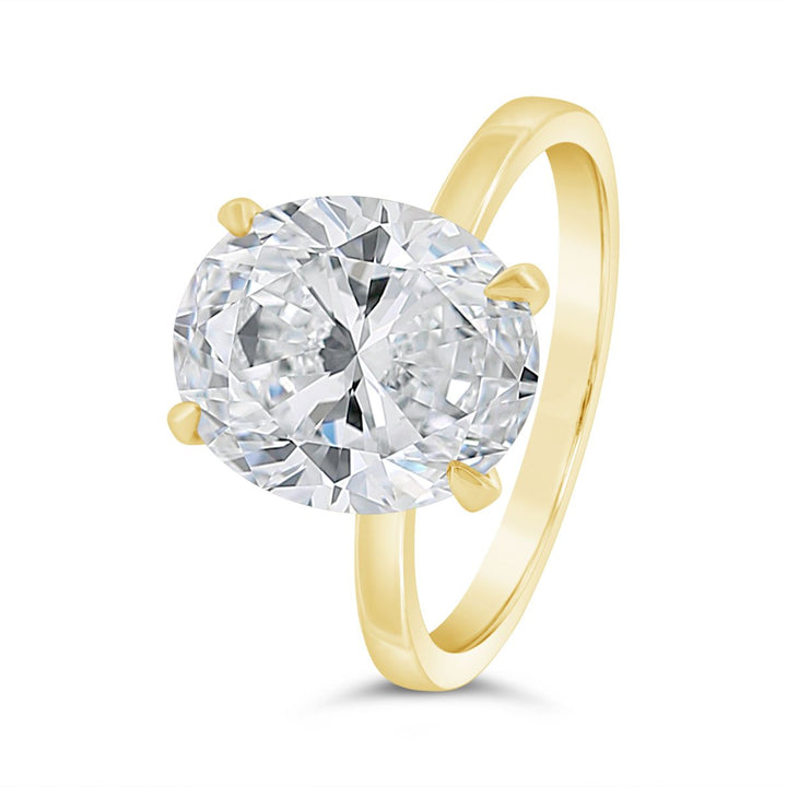 Flat Band Solitaire Engagement Ring - YJC3492R-OV