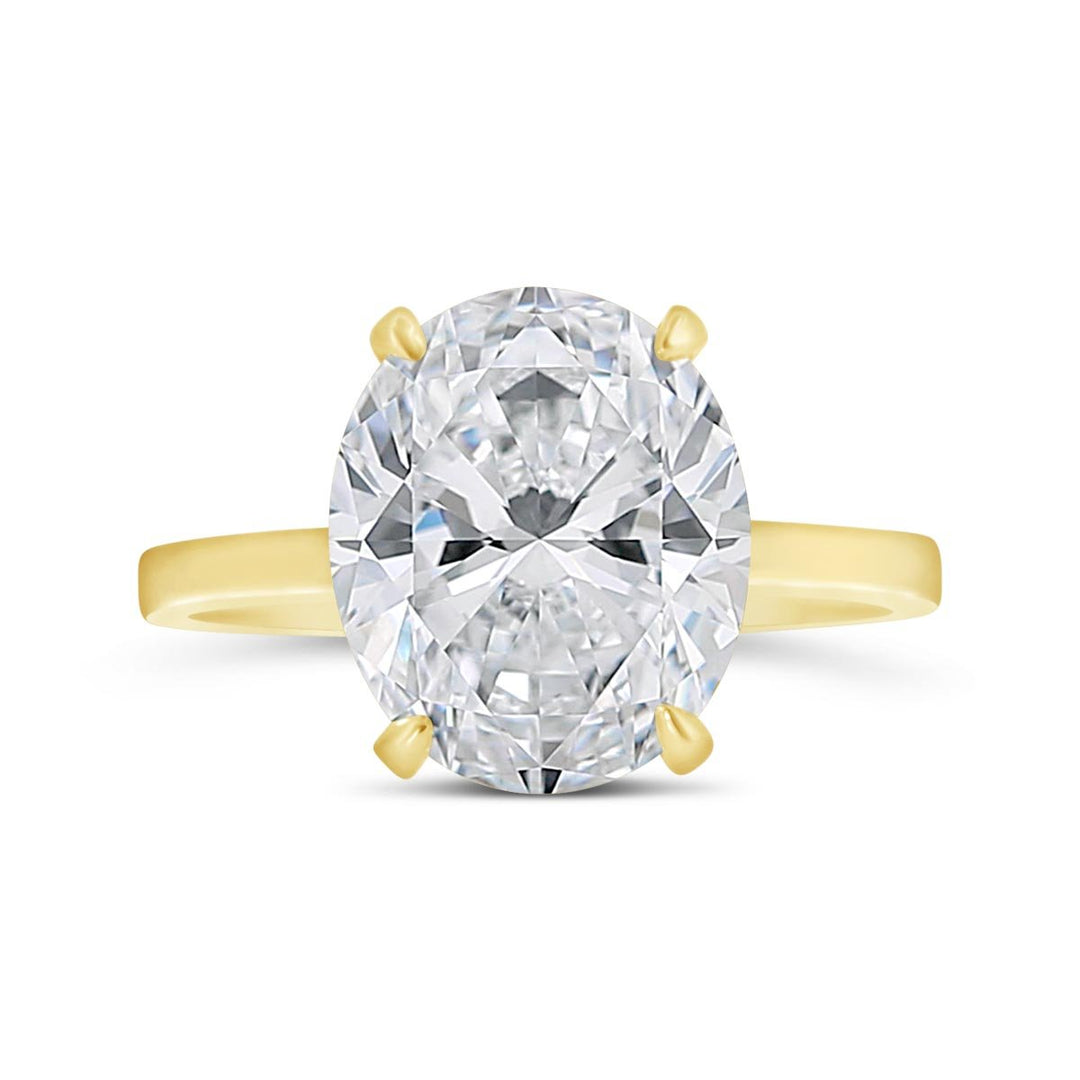 Flat Band Solitaire Engagement Ring - YJC3492R-OV