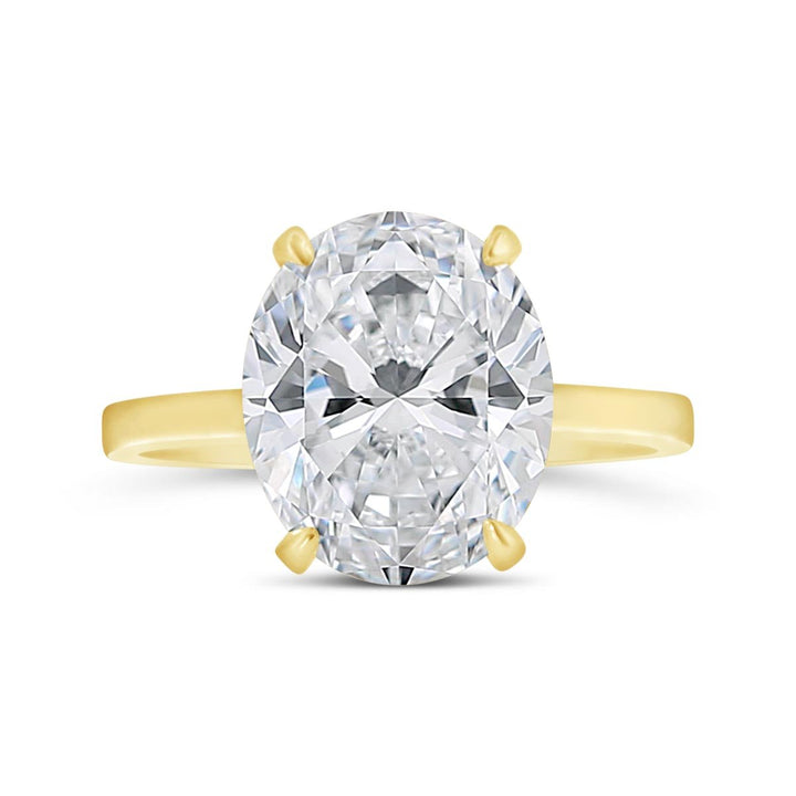 Flat Band Solitaire Engagement Ring - YJC3492R-OV